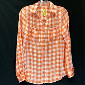 Q Mack silky plaid shirt.